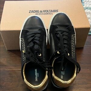 Zadig & Voltaire Women's Sneakers in Black and Gold
